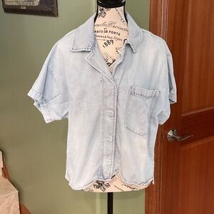 Pistola Sky Blue Short Sleeve Shirt, Size S